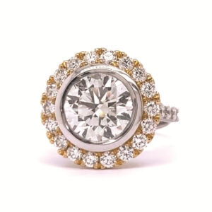 3ct Lab Grown White and Yellow Diamond ring